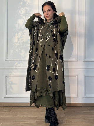 Wool blend hooded cloak