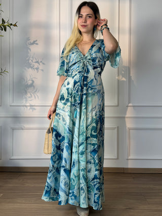 Rochie maxi cu decolteu în formă de inimă