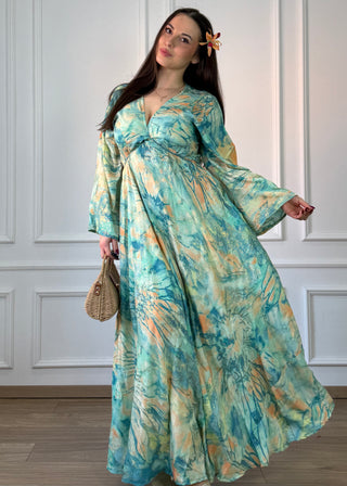 Rochie indiană cu mâneci lungi