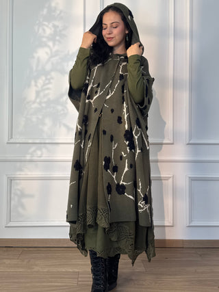 Wool blend hooded cloak