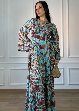 Rochie indiană cu mâneci lungi