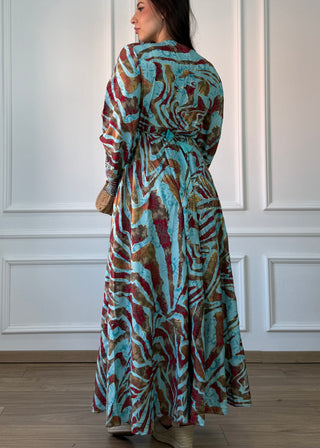Rochie indiană cu mâneci lungi