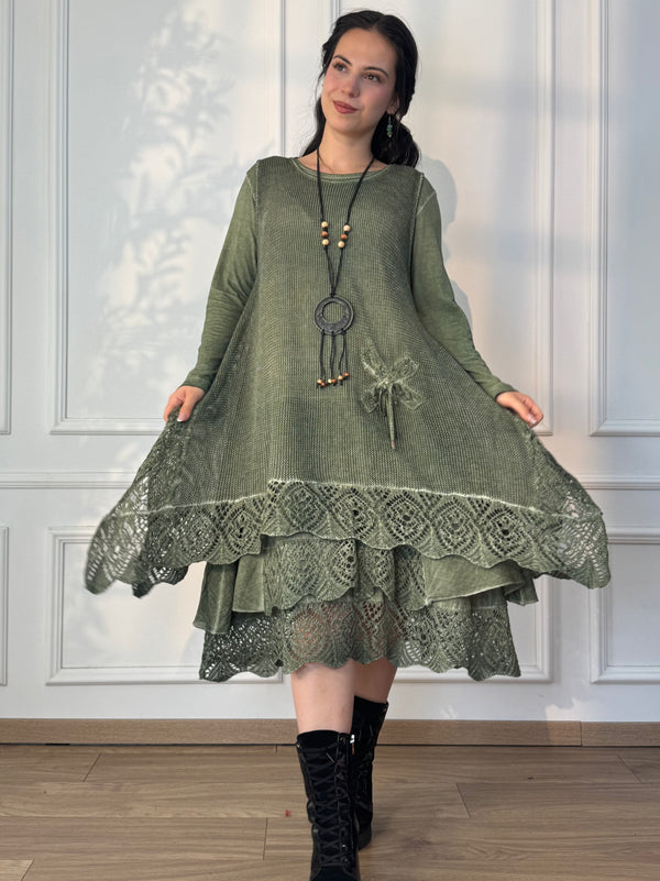 Double layered long dress