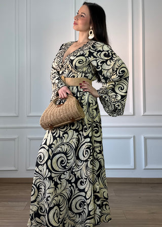 Rochie indiană cu mâneci lungi