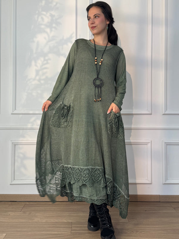 Double layered long dress
