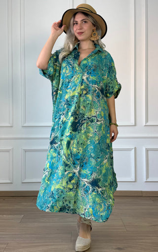 Galléros zsebes nyári ruha