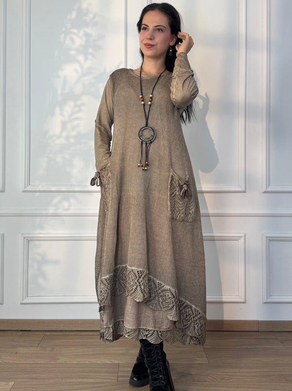 Double layered long dress
