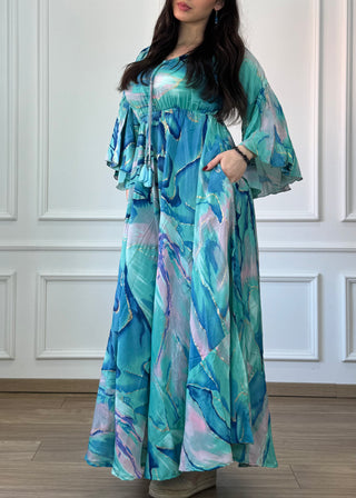 Rochie cu talie elastică, de purtat pe umeri