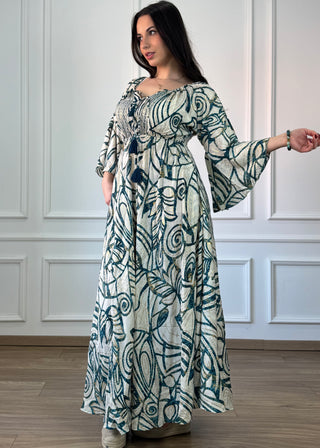 Rochie cu talie elastică, de purtat pe umeri