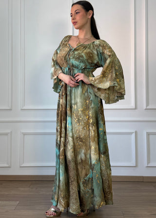 Rochie cu talie elastică, de purtat pe umeri