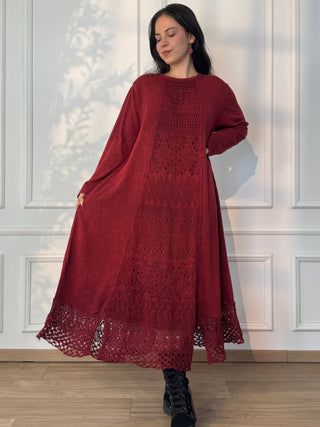 Rochie lungă tricotată din amestec de lână