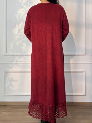 Rochie lungă tricotată din amestec de lână