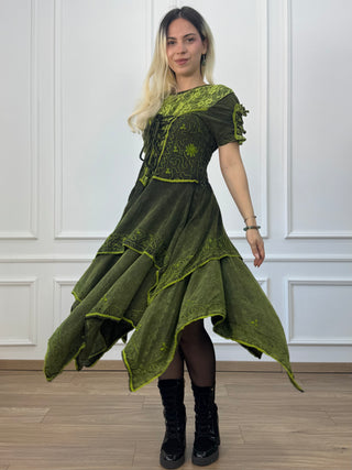 Rochie maxi din bumbac cu talie elastică