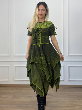 Rochie maxi din bumbac cu talie elastică