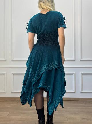 Rochie maxi din bumbac cu talie elastică