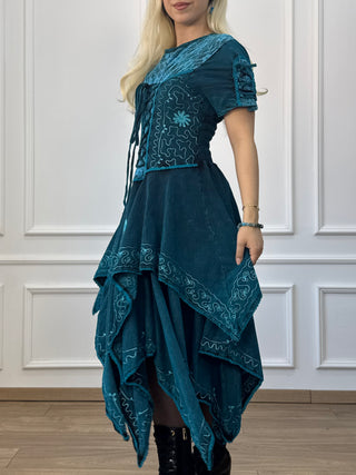 Rochie maxi din bumbac cu talie elastică