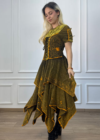 Rochie maxi din bumbac cu talie elastică