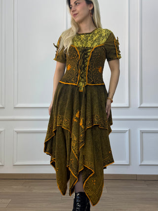 Rochie maxi din bumbac cu talie elastică