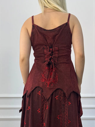 Cotton maxi dress with elastic waist