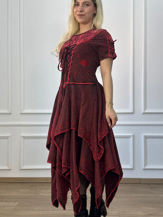 Cotton maxi dress with elastic waist