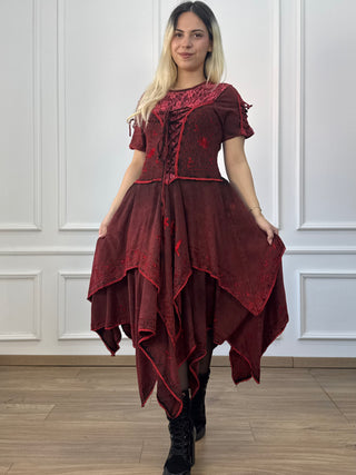Cotton maxi dress with elastic waist