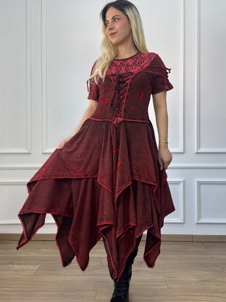 Cotton maxi dress with elastic waist