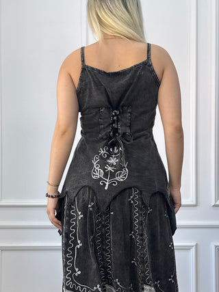 Cotton maxi dress with elastic waist