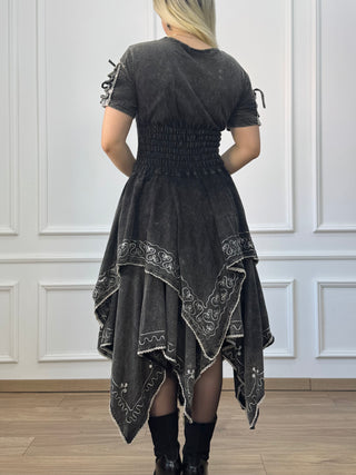 Cotton maxi dress with elastic waist
