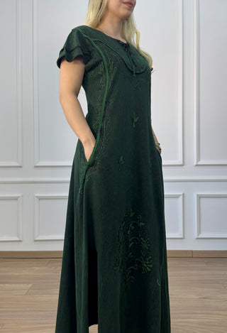 Cotton maxi dress with elastic waist