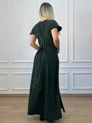 Cotton maxi dress with elastic waist