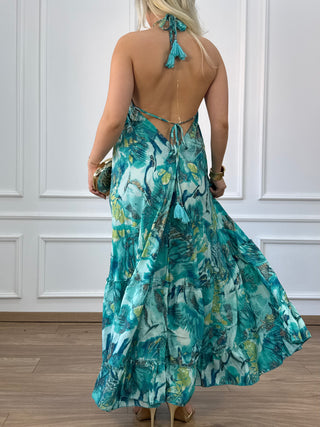 Maxi dress with a deep back