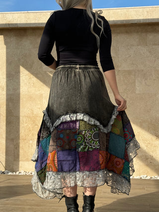 Patchwork szoknya - Szürke