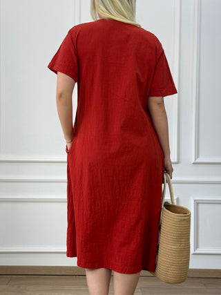 Rochie din bumbac cu nasturi