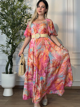 Rochie lungă cu mâneci lungi și croială în A