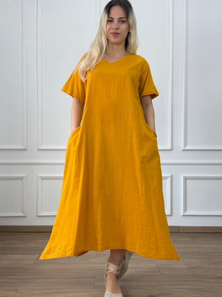 Rochie din bumbac cu buzunare