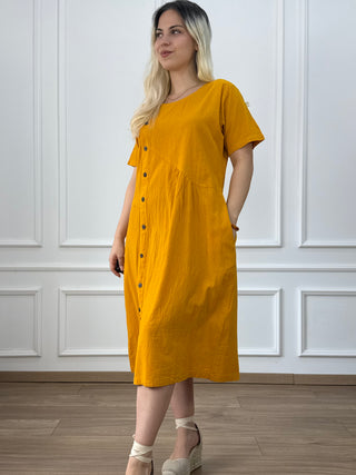 Rochie din bumbac cu nasturi