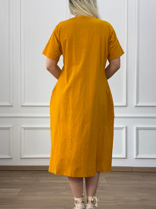 Rochie din bumbac cu nasturi