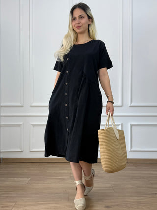 Rochie din bumbac cu nasturi