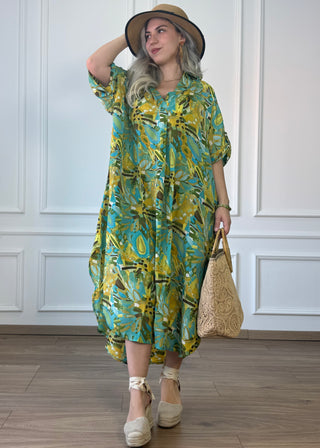 Rochie de vară cu guler și buzunare