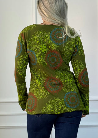 Bluză cu model mandala și mentă