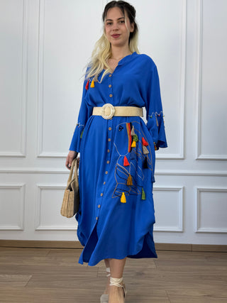 Rochie cămașă boemă cu nasturi
