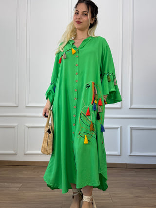 Rochie cămașă boemă cu nasturi