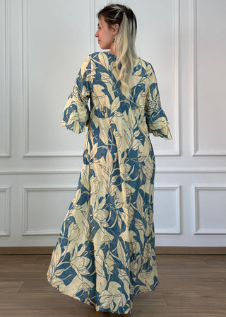 A-vonalú, fodros ujjú ruha