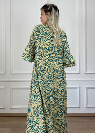 A-vonalú, fodros ujjú ruha