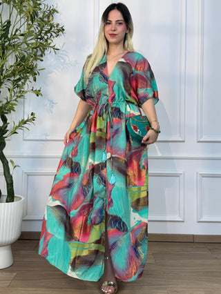 Rochie maxi cu talie ajustabilă