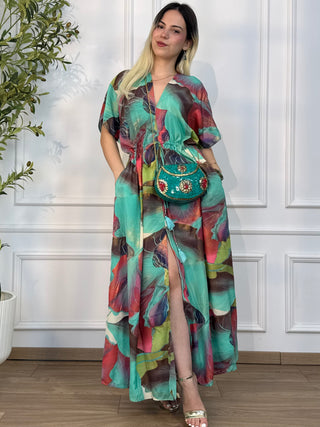 Rochie maxi cu talie ajustabilă