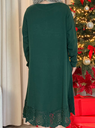 Knitted wool blend dress with pockets