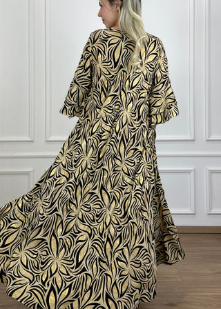 A-vonalú, fodros ujjú ruha