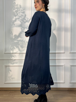 Long knitted wool blend dress