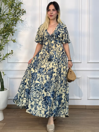Rochie maxi cu decolteu în formă de inimă